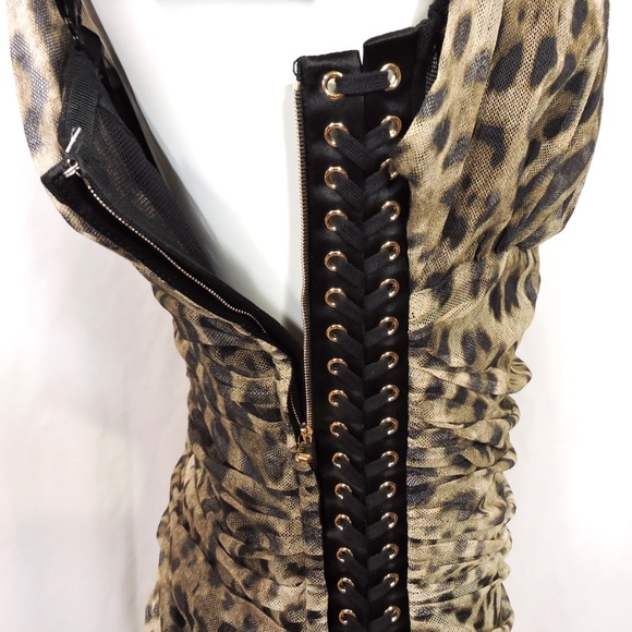 DOLCE & GABBANA 🇮🇹 WOMEN'S BROWN COTTON AND SILK FASHION EVENING DRESS 44 SIZE - Picture 9 of 12